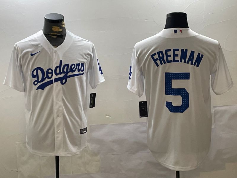 Men Los Angeles Dodgers #5 Freeman White Game 2024 Nike MLB Jersey style 1120